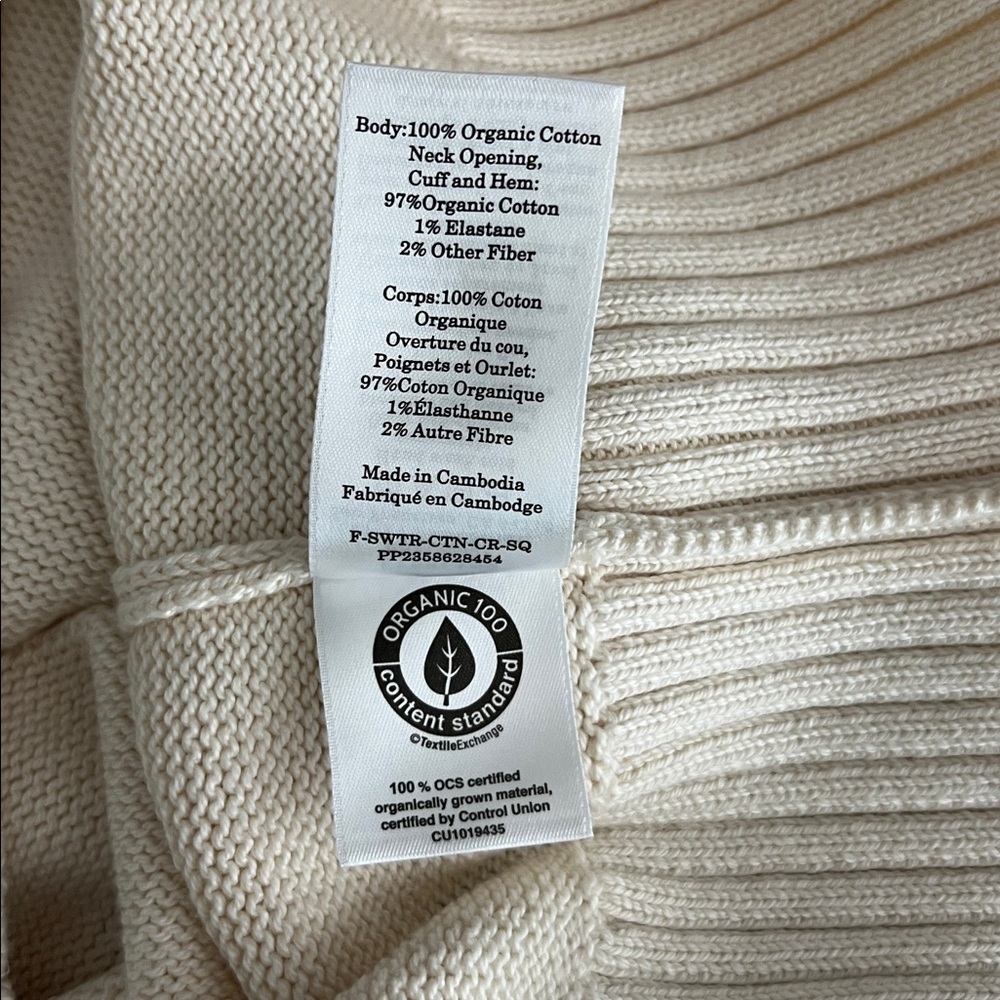 NWT Everlane Organic Cotton The Boxy Sweater in Everyday Cotton Canvas Size XS - Picture 9 of 13